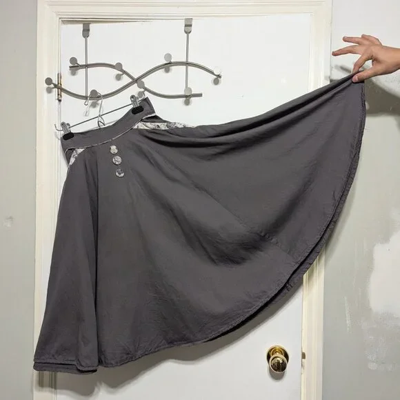 Annie Greenabelle seamed circle skirt Sz. 8 Grey - Picture 2 of 7
